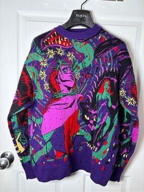 MSGM Men's Cartoon Print Wool-Blend Jumper Size S